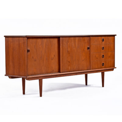 Mid-Century Modern Danish teak credenza with sliding doors