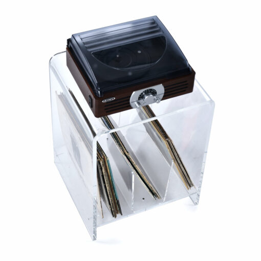 Record player side table with storage