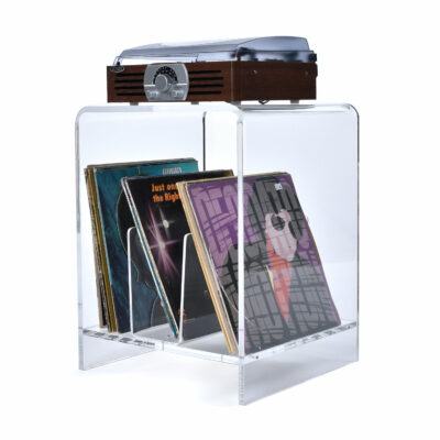 Lucite record player side table