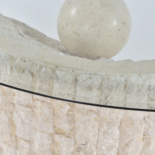 stone orb 1980s coffee table