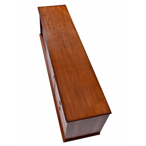 Refinished teak wood top of vintage Danish teak sideboard