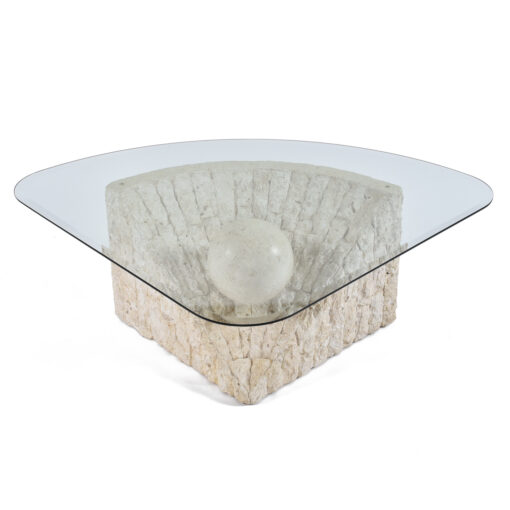 tessellated stone orb coffee table