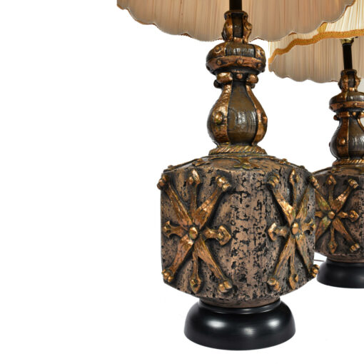 Ceramic vintage Brutalist lamps