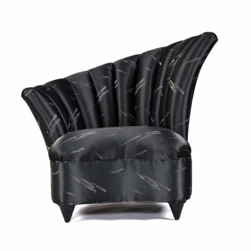 Black Vladimir Kagan style fan chair