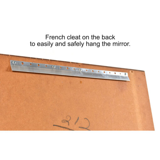 French cleat on back of mirror