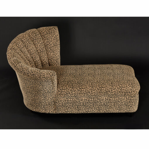 Channel back leopard chaise lounge
