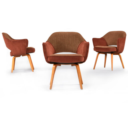 Saarinen chairs for Knoll with wood legs and arms