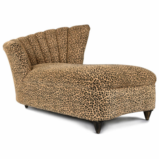 Leopard print Vladimir Kagan style Nautilus chaise lounge