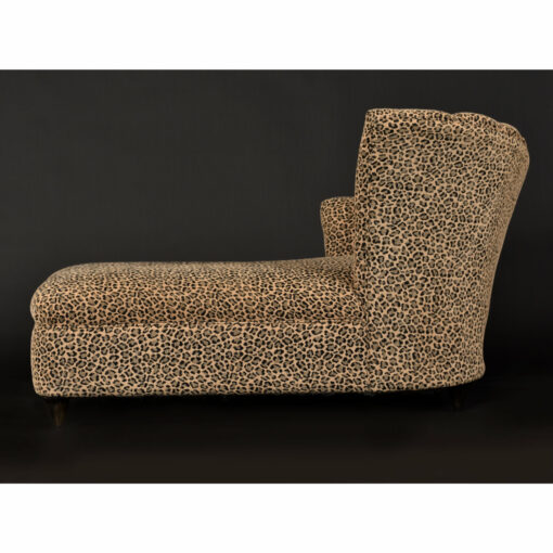 Leopard chaise lounge with fan back