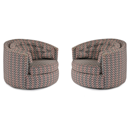 Milo Baughman chevron swivel chairs