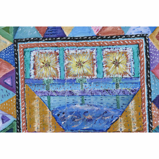 Painted quilted fabric canvas