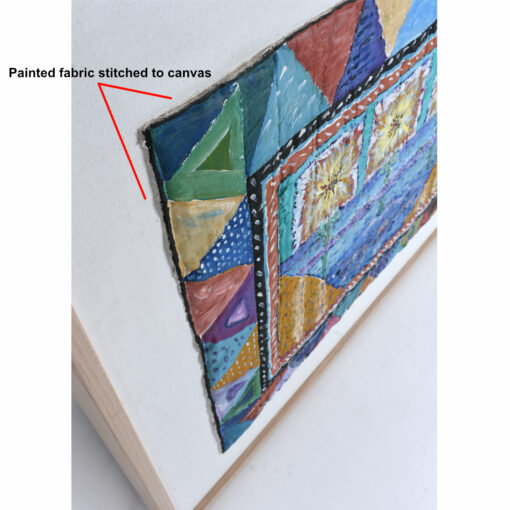 Quilted fabric canvas art