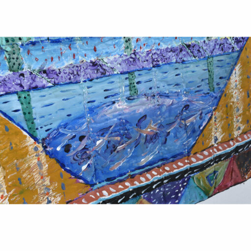 Quilted painted fabric canvas art