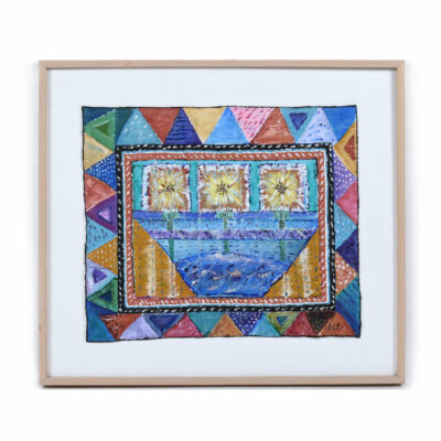 Quilted textile painting on canvas