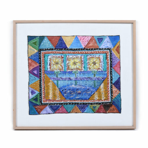 Quilted textile painting on canvas