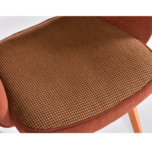 Beige Brown and mauve woven fabric on seat