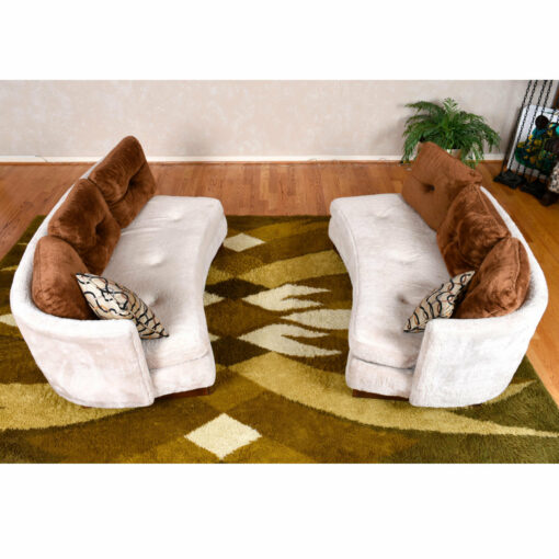 Two-piece vintage Mid-Century Modern 1970s sectional sofa