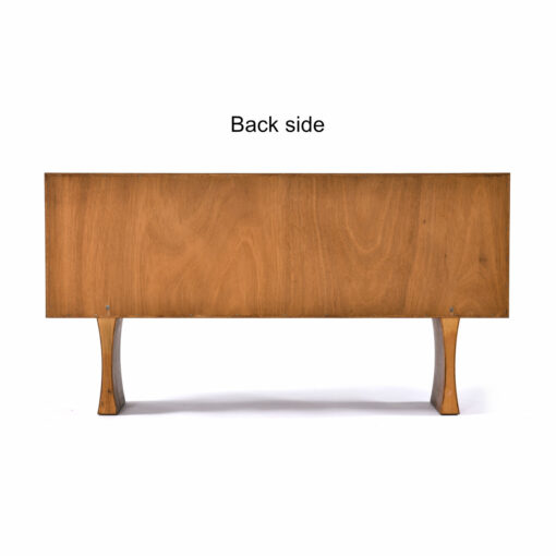 Back view of Danish teak display cabinet