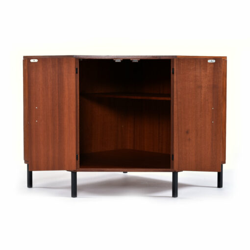 mid-century modern corner media cabinet