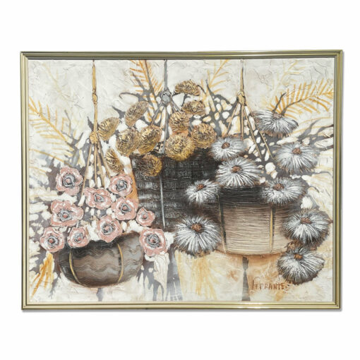 Ferrante vintage painting hanging flower basekts