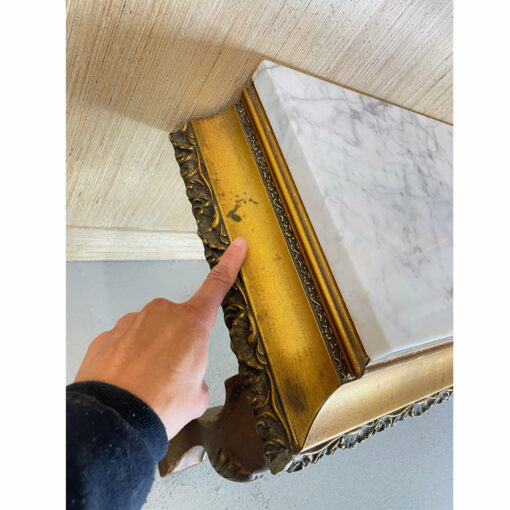 Blemish in gold leaf finish