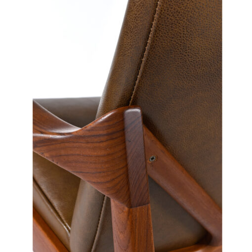 Danish leather John Stuart teak lounge chair