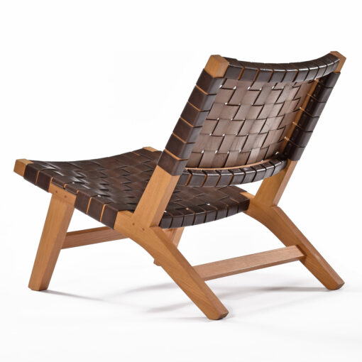 De La Espada brown leather slipper chair