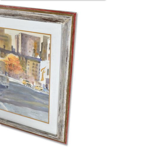 Cerused wood frame on Jim Borden watercolor painting