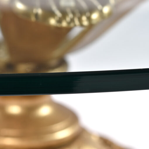 Polished edge on new round tempered glass coffee table top