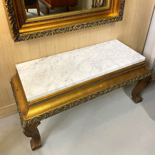 Vintage 1960s Italian white marble console table