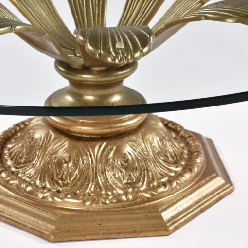 Gold vintage coffee table with richly embellished surface