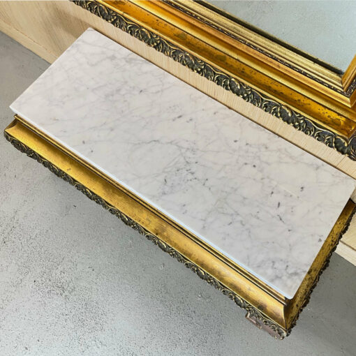 White marble console table