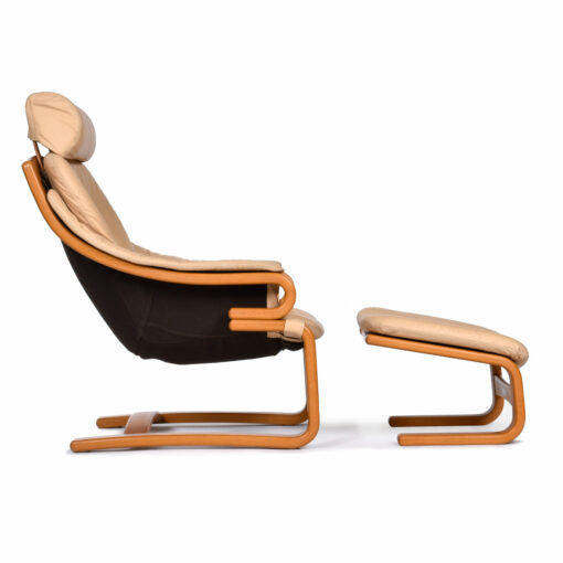 Apollo Danish leather sling chair and ottoman by Skipper Mobler