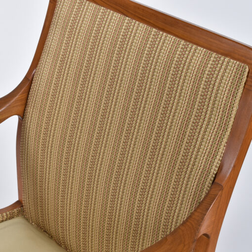 Striped beige fabric on back rest