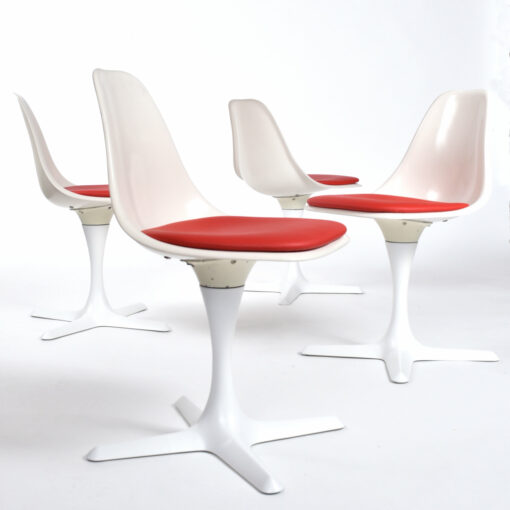 Burke dining chairs with new red seats