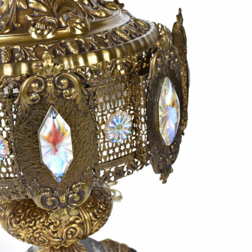 Plastic iridescent gemstones on L&L WMC lamp