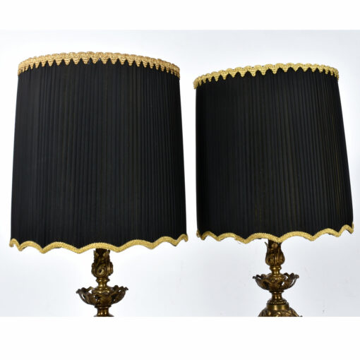 Sheer pleated vintage lamp shades