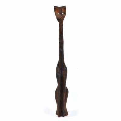 Witco Cedar wood chainsaw carved cat sculpture