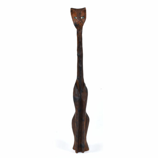 Witco Cedar wood chainsaw carved cat sculpture