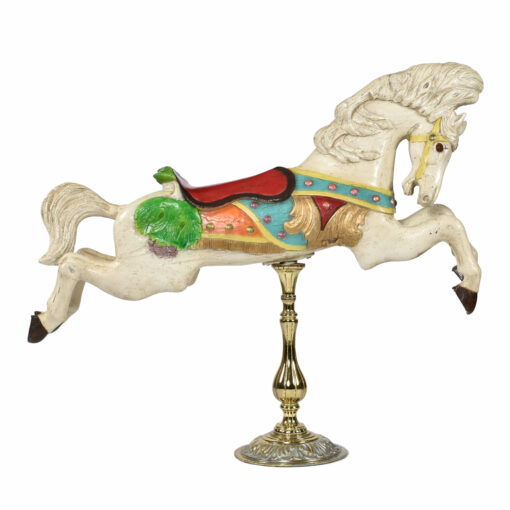 Hand painted embellishments on vintage C.W. Parker carousel horse