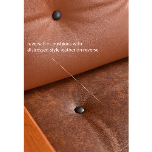 Reversible leather chair cushion