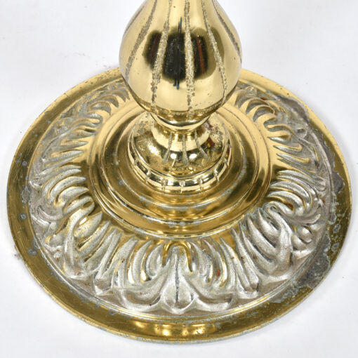 Patina on brass pedestal base