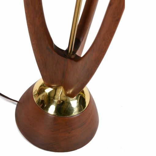 Brass accent on wood Danish lamp