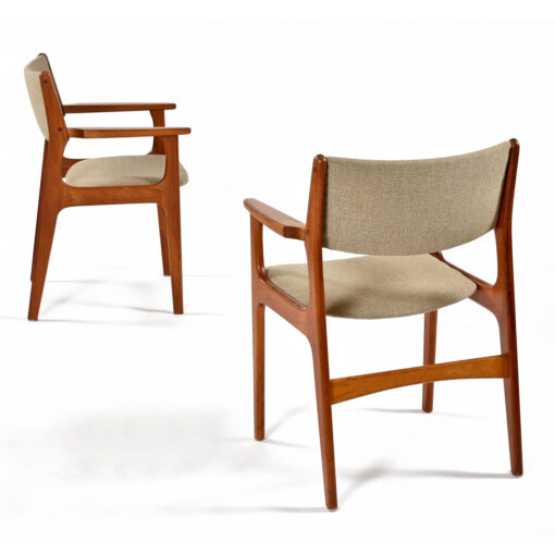 Danish teak dining chairs captain's chairs with arms
