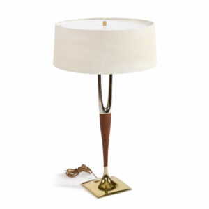 Gerald Thurston Mid-Century Modern Wishbone Lamp with Original Shade