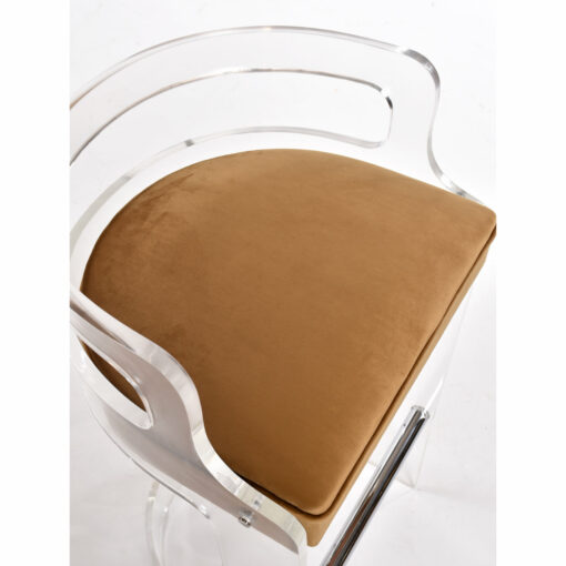 Gold velvet seat on vintage 1970s bar stools