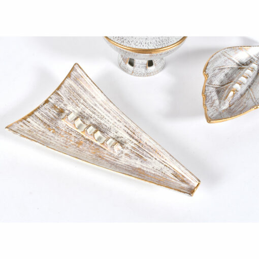 Royal Haeger Gold Tweed palm frond ashtray