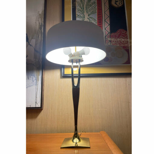 Lighted Wishbone table lamp by Gerald Thurston