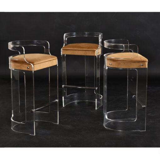 Vintage 1970s Post Modern clear acrylic Lucite barstools