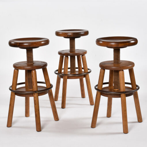 Oak corkscrew 1980s bar stools